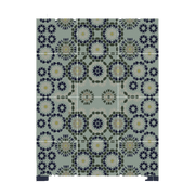 Tapis en vinyle bleu et vert 100x60 cm Tanger - Edito - The Cool Republic