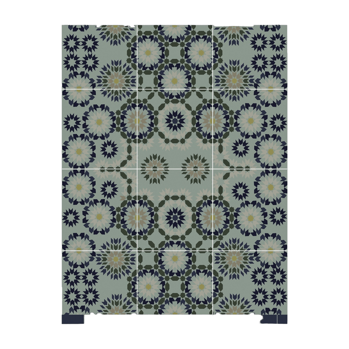Tapis en vinyle bleu et vert 140x80 cm Tanger - Edito - The Cool Republic