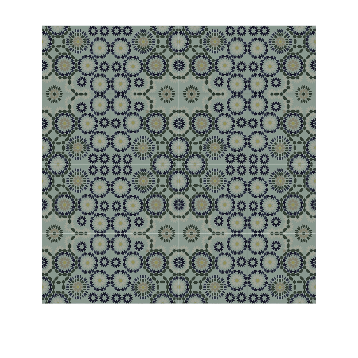 Tapis en vinyle bleu et vert 180x140 cm Tanger - Edito - The Cool Republic