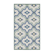 Tapis en vinyle bleu et vert 70x140 cm Tomettes - Edito - The Cool Republic