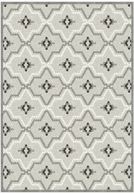Tapis en vinyle gris 140x200 cm Tomettes - Edito - The Cool Republic
