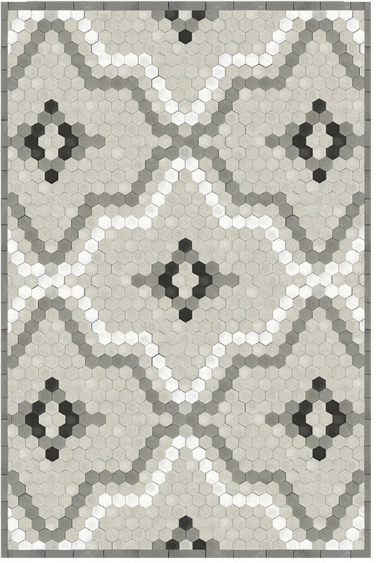 Tapis en vinyle gris 60x90 cm Tomettes - Edito - The Cool Republic