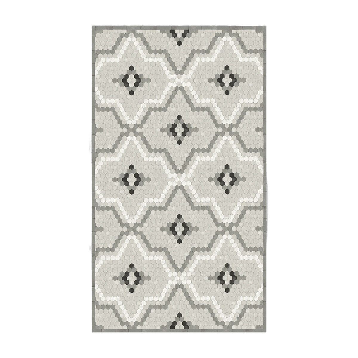 Tapis en vinyle gris 70x140 cm Tomettes - Edito - The Cool Republic