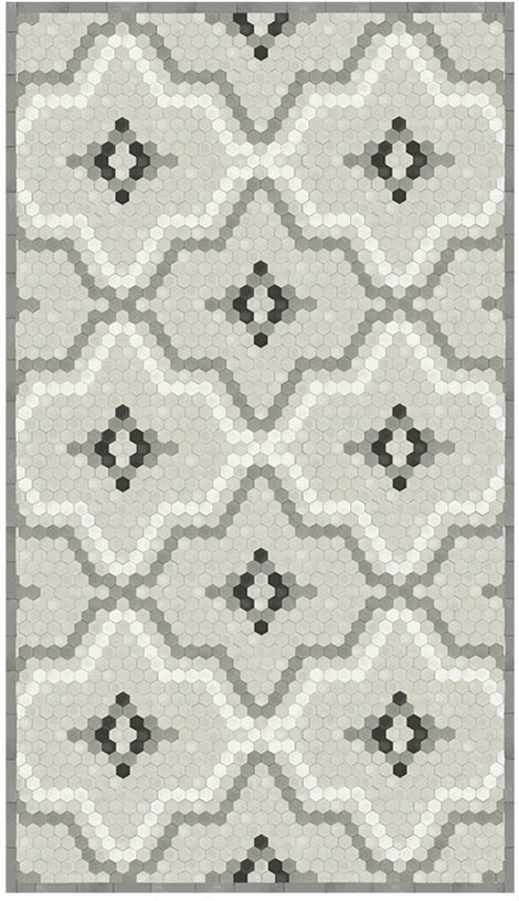 Tapis en vinyle gris 70x140 cm Tomettes - Edito - The Cool Republic