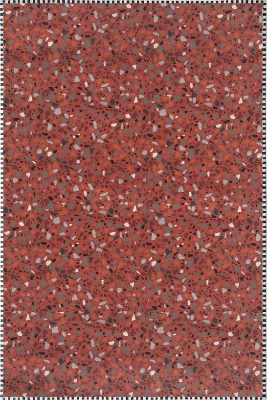 Tapis en vinyle rouge corail 90x60 cm Terrazzo - Edito - The Cool Republic