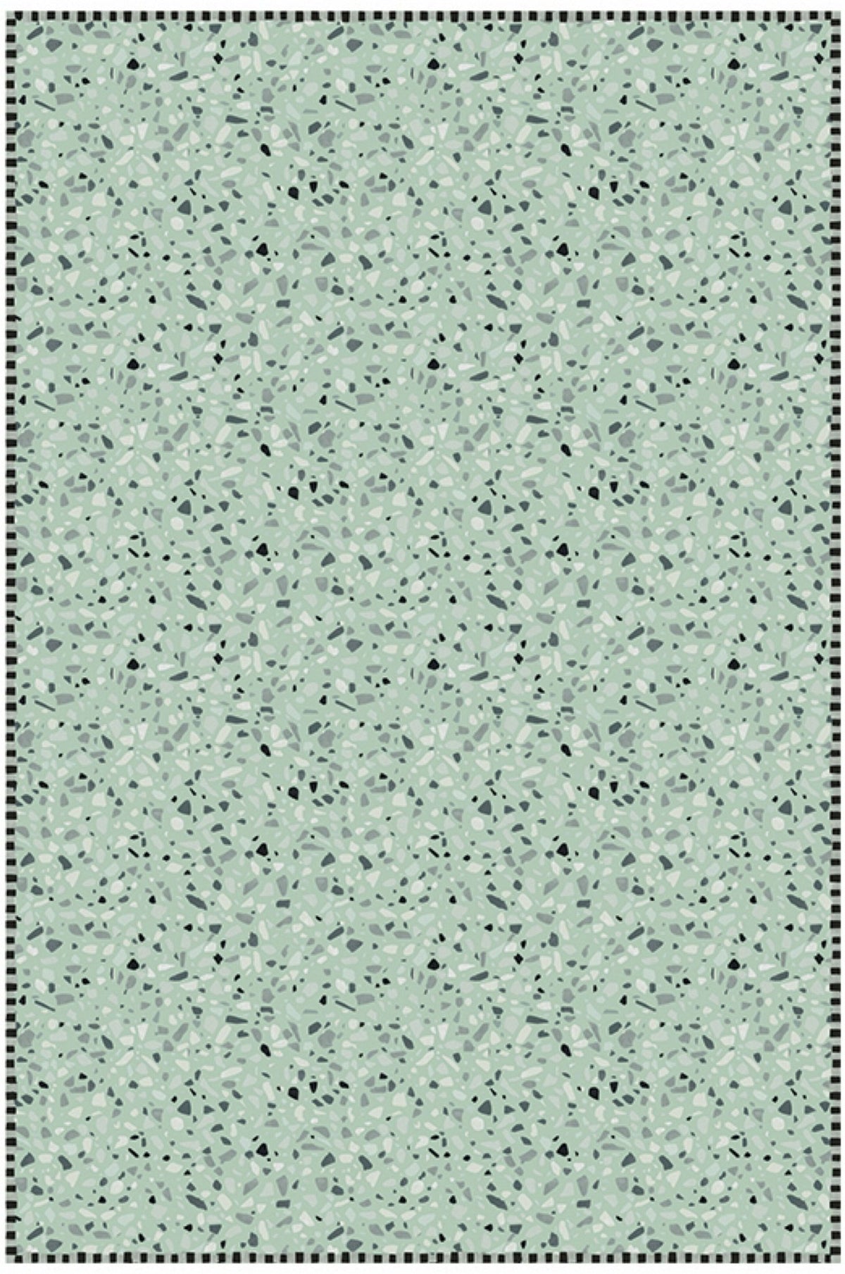 Tapis en vinyle vert céladon 70x140 cm Terrazzo - Edito - The Cool Republic