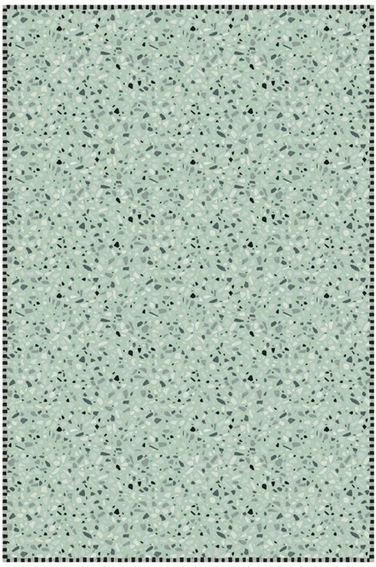 Tapis en vinyle vert céladon 70x140 cm Terrazzo - Edito - The Cool Republic