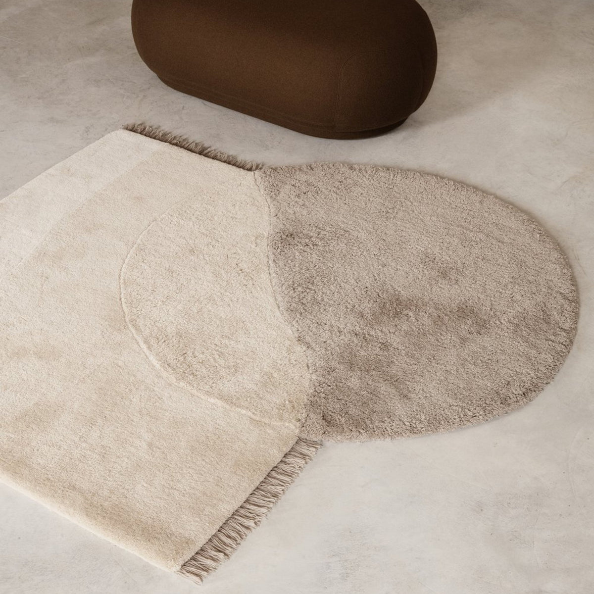 Tapis graphique beige 180x140 cm View - Ferm Living - The Cool Republic