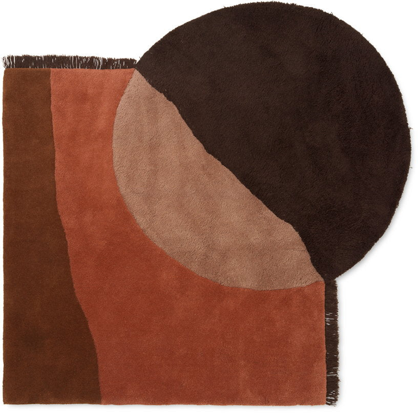 Tapis graphique marron 180x140 cm View - Ferm Living - The Cool Republic
