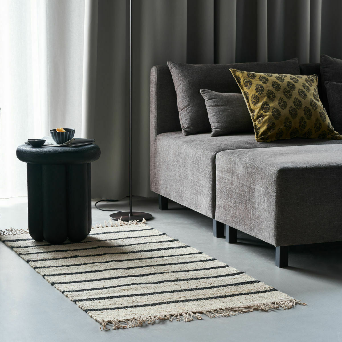 Tapis Hdsima Negro / Natural - House Doctor