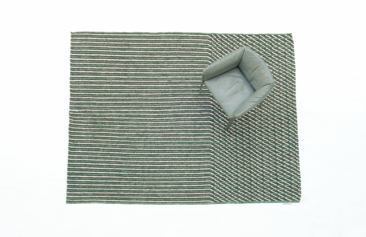 Carpet kilim in green wool 200 x 300 Blur - Nanimarquina - The Cool Republic