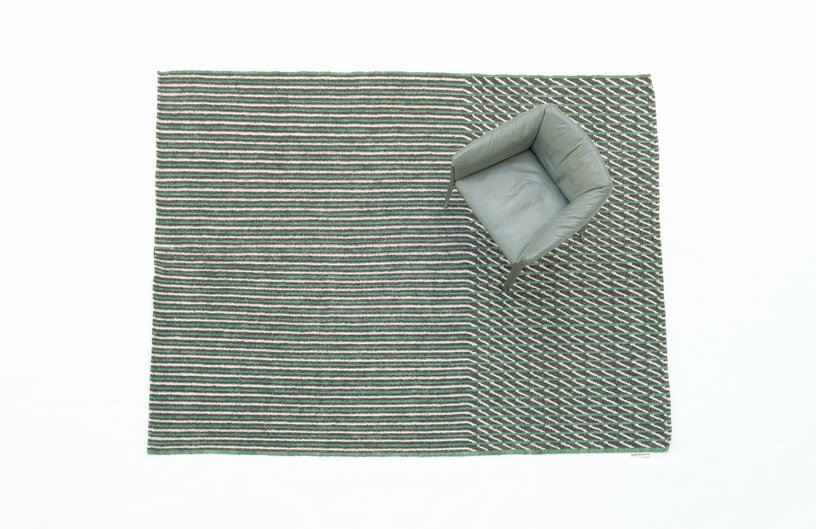 Tapis kilim en laine vert 300x400 cm Blur - Nanimarquina - The Cool Republic