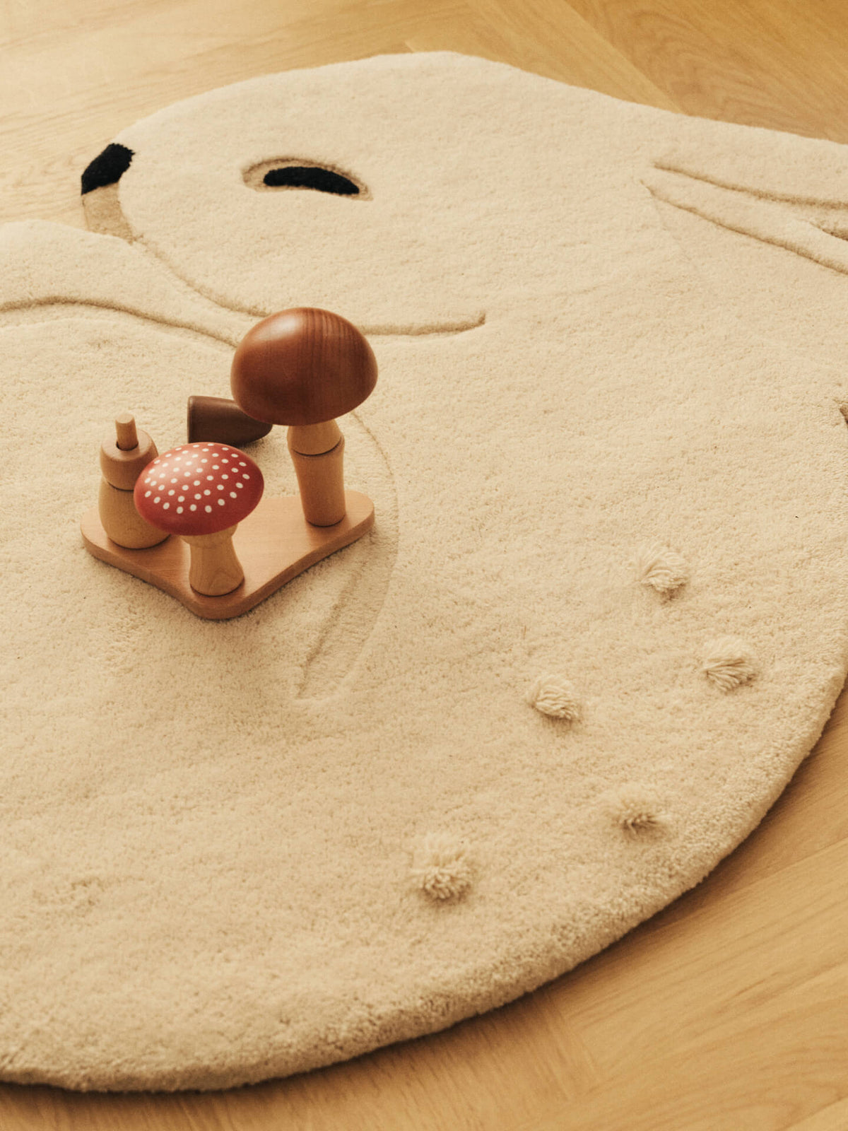 Tapis lapin en laine tufté et coton blanc 88 x 3 x 120 cm Rabbit - Ferm Living - The Cool Republic