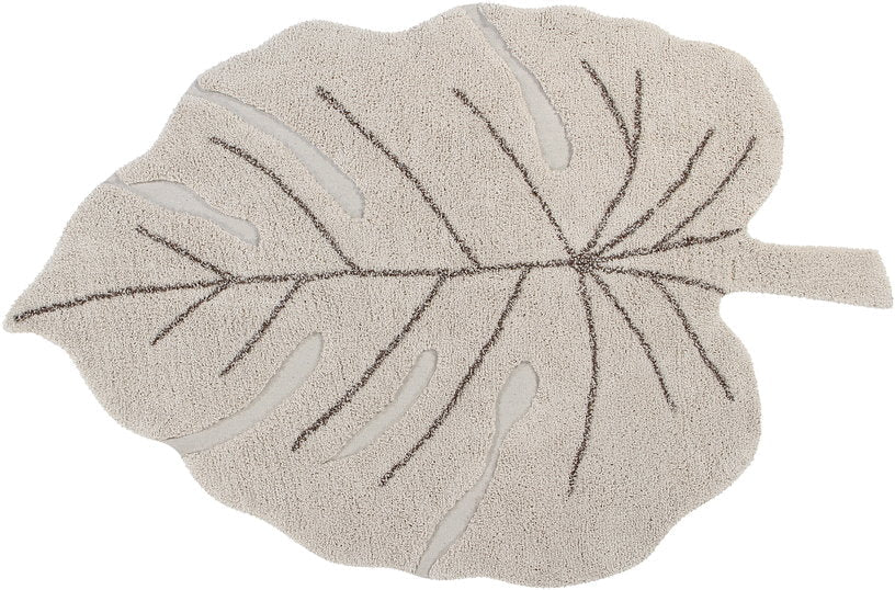 Tapis lavable beige feuille 180x120 cm - Lorena Canals - The Cool Republic
