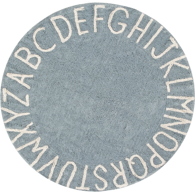 Tapis lavable bleu 150 cm Round ABC - Lorena Canals - The Cool Republic