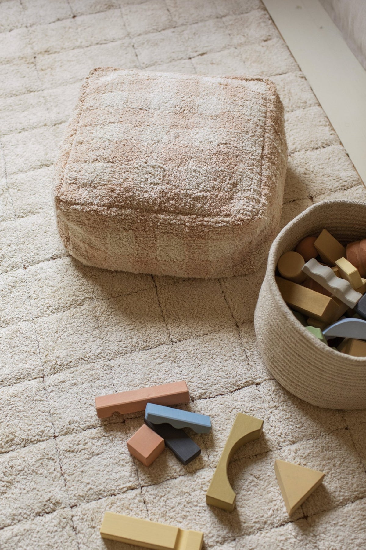 Tapis lavable en coton beige 170x240 cm Mosaic - Lorena Canals - The Cool Republic