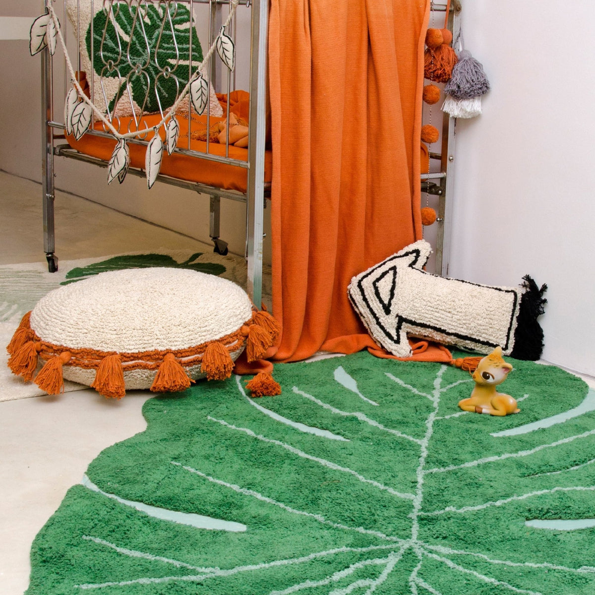 Tapis lavable feuille 120x180 cm Monstera - Lorena Canals - The Cool Republic