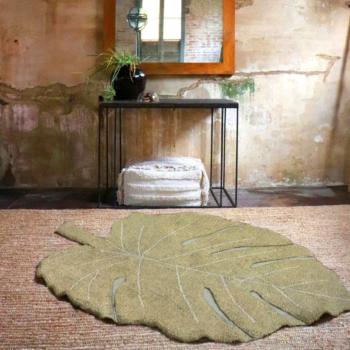 Tapis lavable vert feuille 180x120 cm - Lorena Canals - The Cool Republic