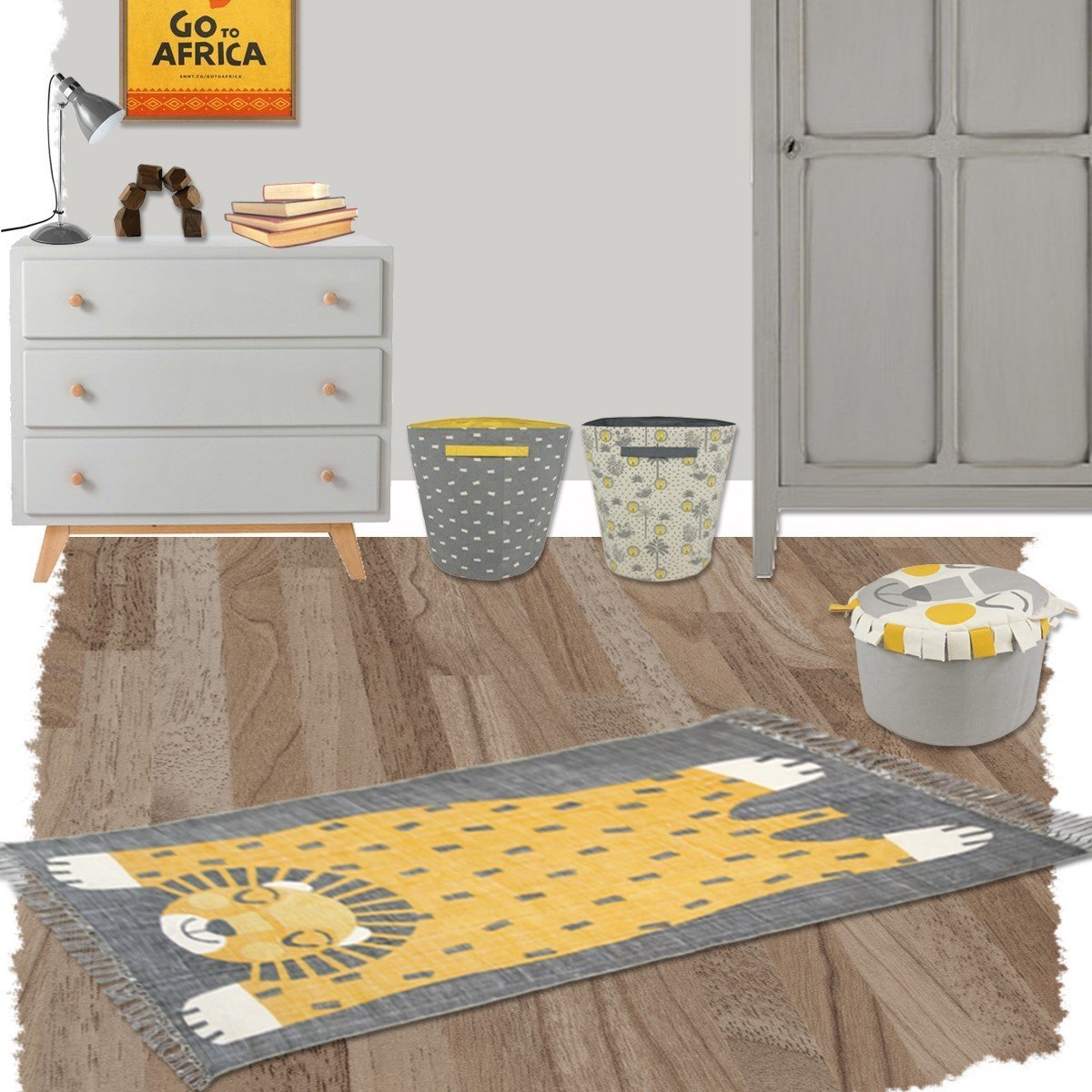Tapis lion 170x110 cm Baba - Nattiot - The Cool Republic