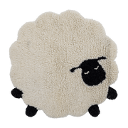 Tapis mouton en laine banc et noir Dolly - Bloomingville Mini - The Cool Republic