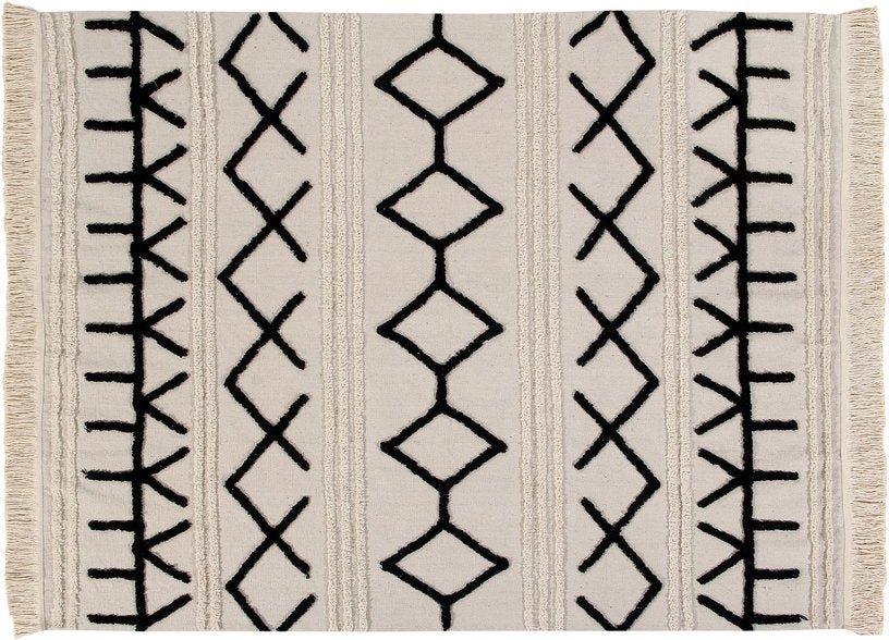 Tapis noir et écru 160x120 cm Canvas - Lorena Canals - The Cool Republic