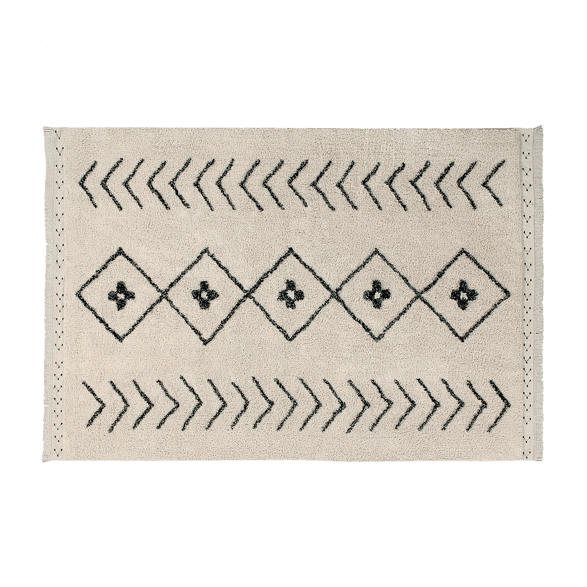Tapis noir et écru 210x140 cm Rhombs - Lorena Canals - The Cool Republic