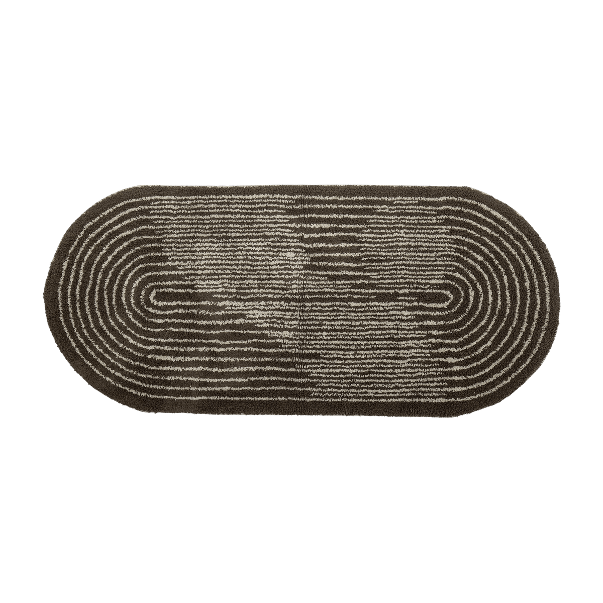 Tapis ovale en coton marron 160x70 cm Zhina - Bloomingville - The Cool Republic
