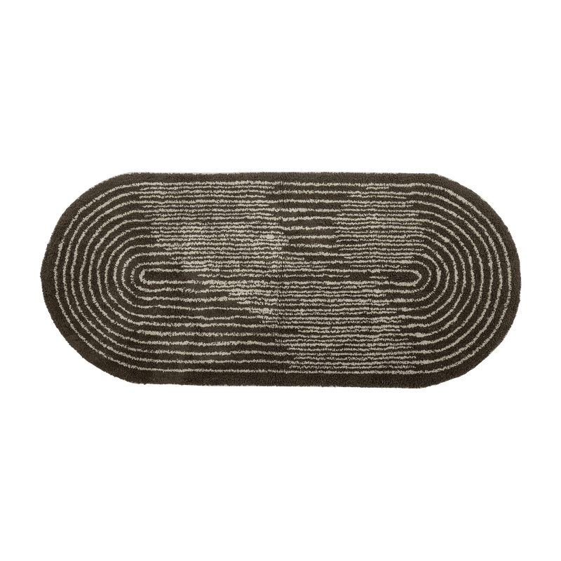 Tapis ovale en coton marron 160x70 cm Zhina - Bloomingville - The Cool Republic