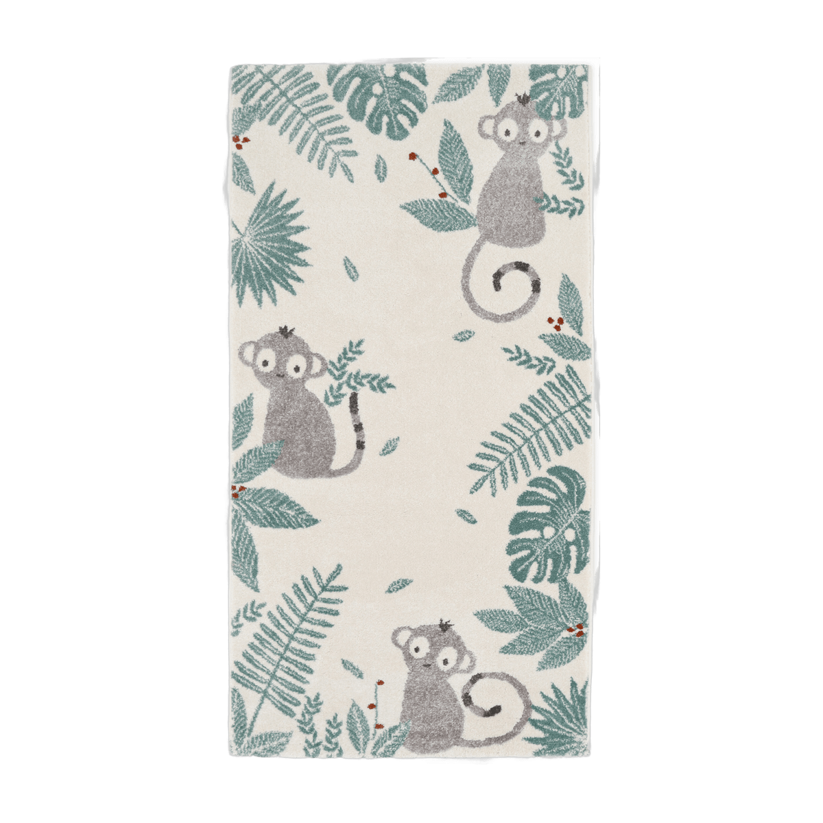 Tapis pour enfant en polypropylène gris 120x170 cm Monkey Paradise - Nattiot - The Cool Republic