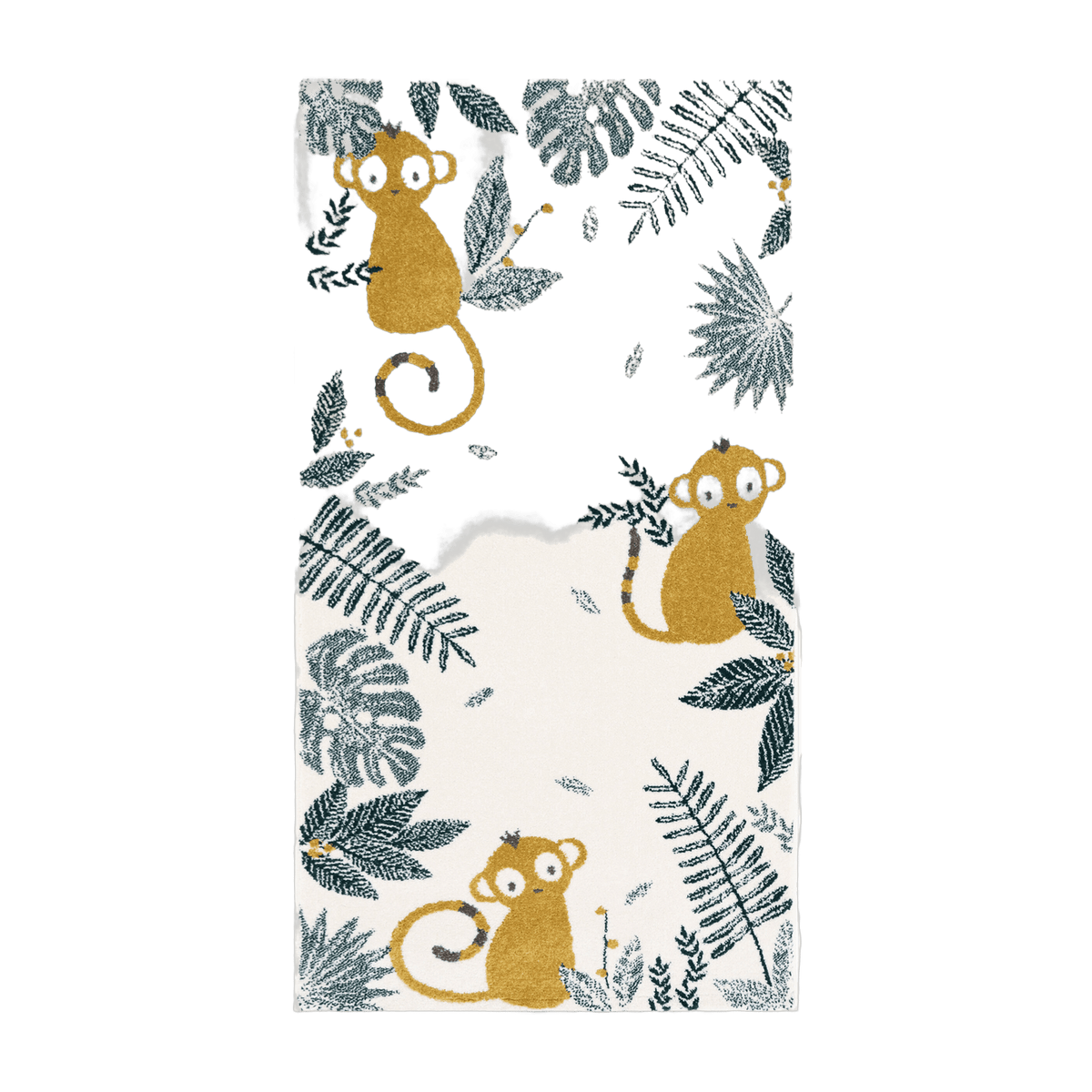 Tapis pour enfant en polypropylène miel 120x170 cm Monkey Paradise - Nattiot - The Cool Republic