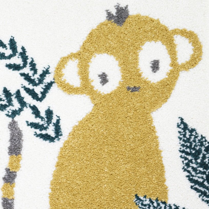 Tapis pour enfant en polypropylène miel 120x170 cm Monkey Paradise - Nattiot - The Cool Republic