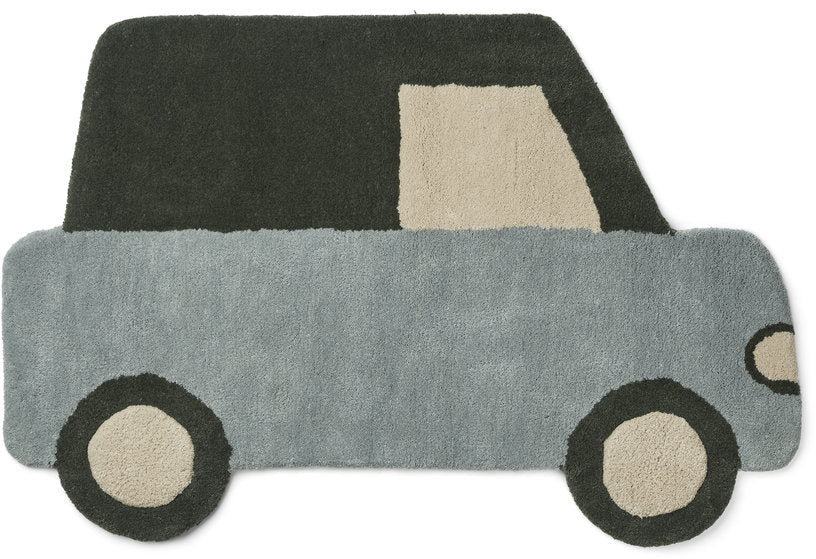 Tapis pour enfant voiture bleu 94x64 cm Jena - Liewood - The Cool Republic