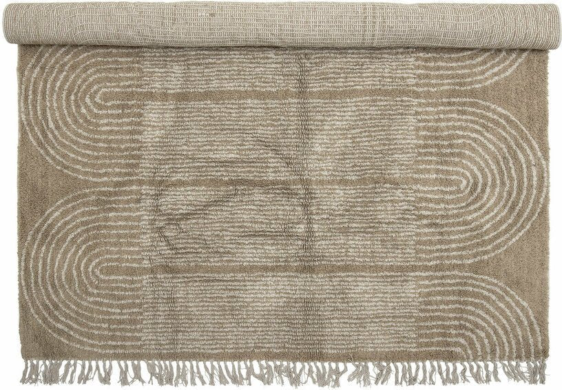 Tapis rectangulaire en coton marron 215x150 cm Zeynep - Bloomingville - The Cool Republic
