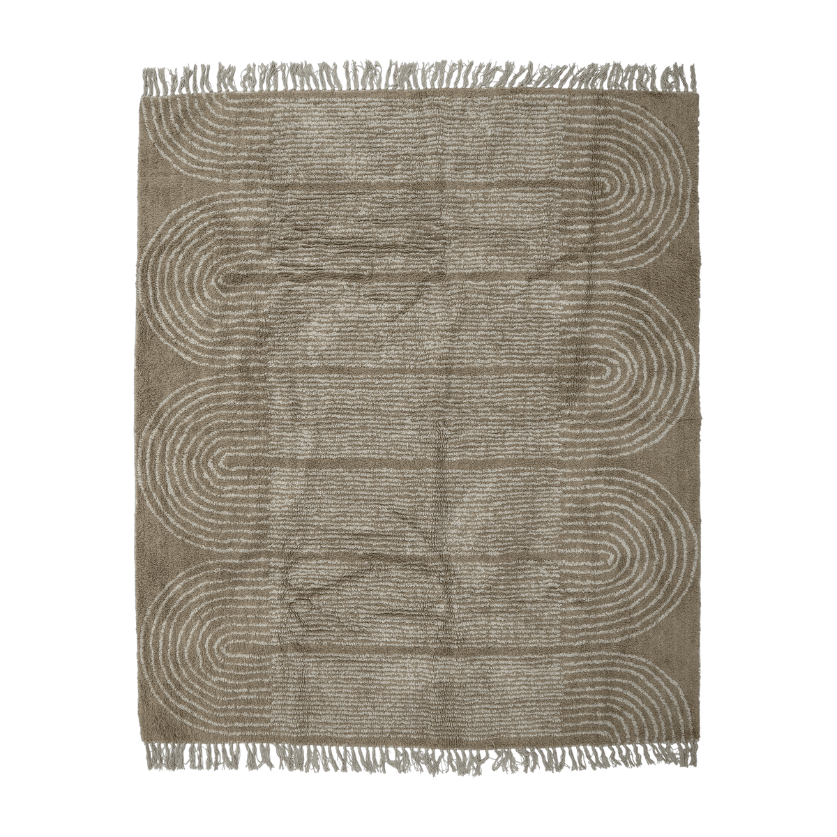 Tapis rectangulaire en coton marron 215x150 cm Zeynep - Bloomingville - The Cool Republic