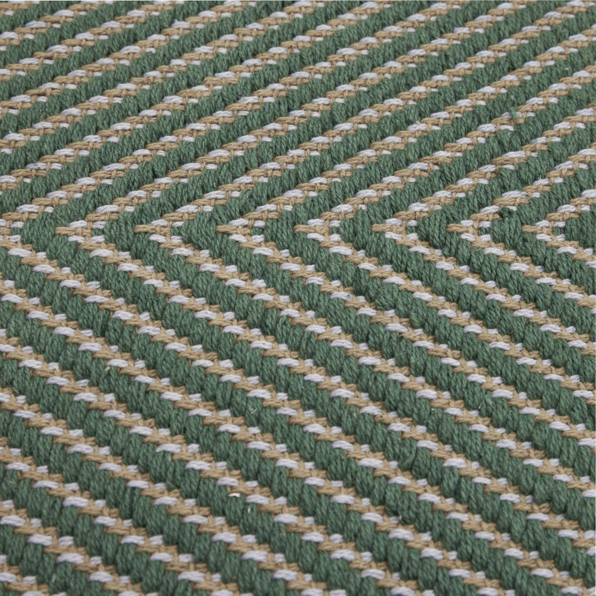 Tapis rectangulaire en coton vert 120x180 cm Mellow - Hübsch - The Cool Republic