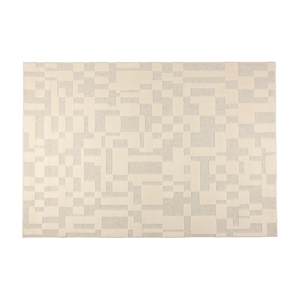 Tapis rectangulaire en jute et laine beige 230x160cm Bricks - Zuiver