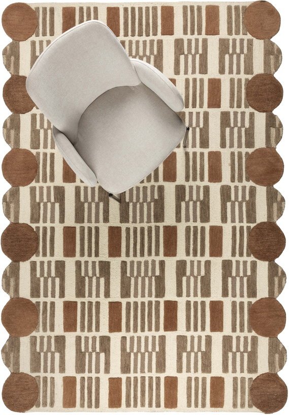 Tapis rectangulaire en laine beige 230x160cm Terra - The Cool Republic - The Cool Republic