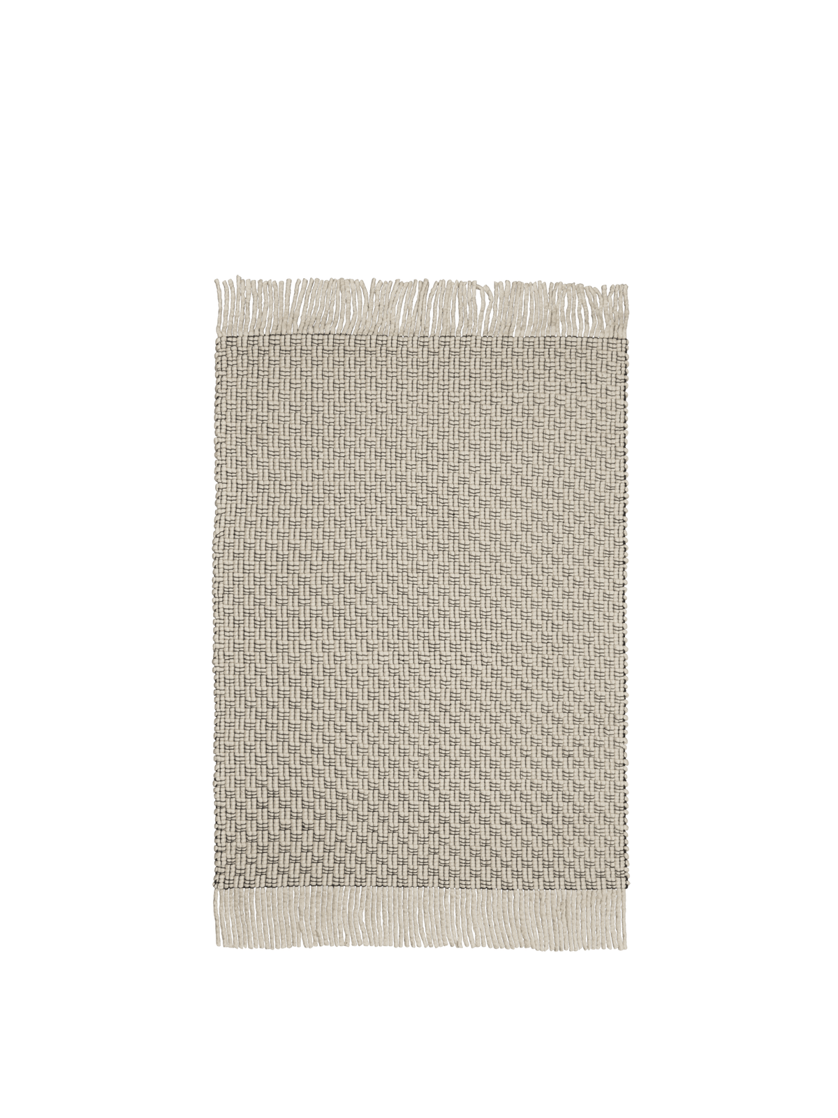 Tapis rectangulaire en laine et coton blanc et noir 140 x 200 cm Udo - Ferm Living - The Cool Republic