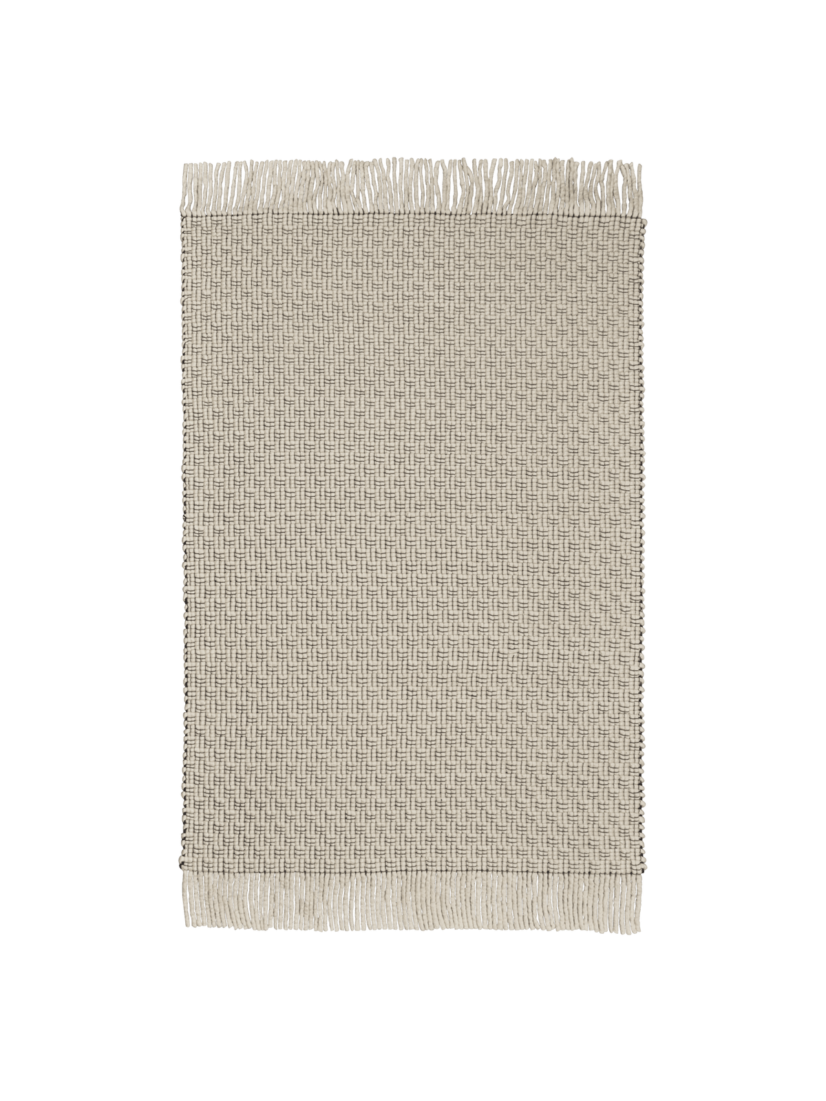 Tapis rectangulaire en laine et coton blanc et noir 170 x 240 cm Udo - Ferm Living - The Cool Republic