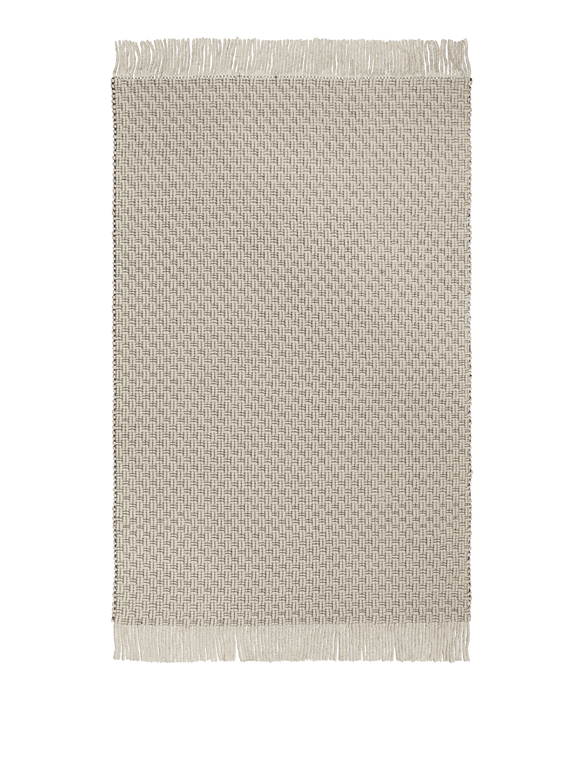 Tapis rectangulaire en laine et coton blanc et noir 200 x 300 cm Udo - Ferm Living - The Cool Republic