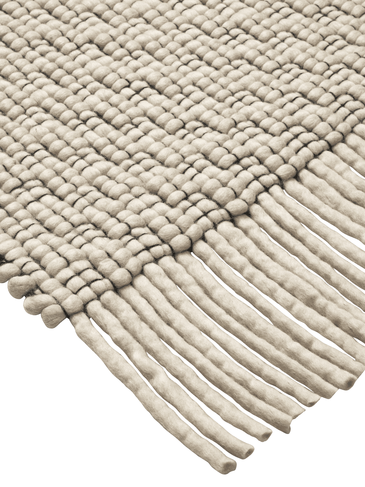 Tapis rectangulaire en laine et coton blanc et noir 200 x 300 cm Udo - Ferm Living - The Cool Republic