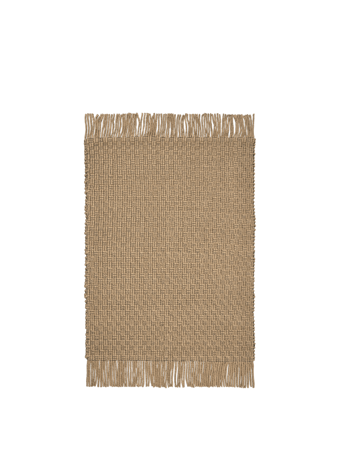 Tapis rectangulaire en laine et coton marron et noir 140 x 200 cm Udo - Ferm Living - The Cool Republic