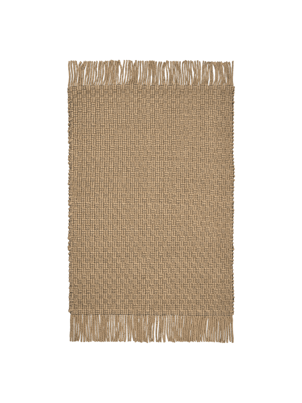 Tapis rectangulaire en laine et coton marron et noir 170 x 240 cm Udo - Ferm Living - The Cool Republic