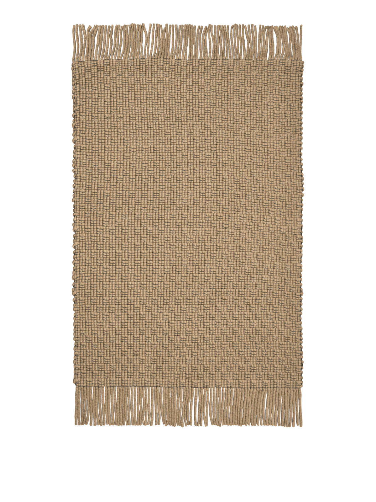 Tapis rectangulaire en laine et coton marron et noir 200 x 300 cm Udo - Ferm Living - The Cool Republic