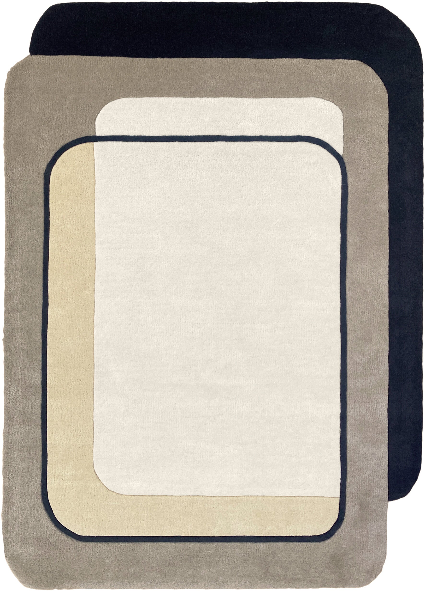 Tapis rectangulaire en laine gris 200x290 cm Echo - Edito