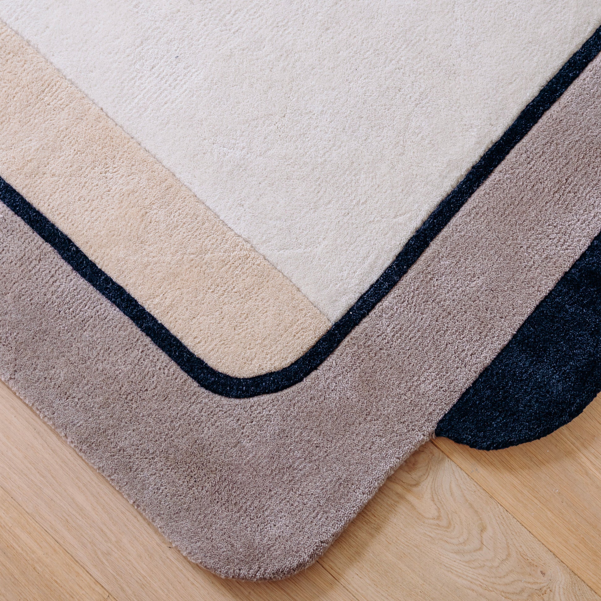 Tapis rectangulaire en laine gris 200x290 cm Echo - Edito