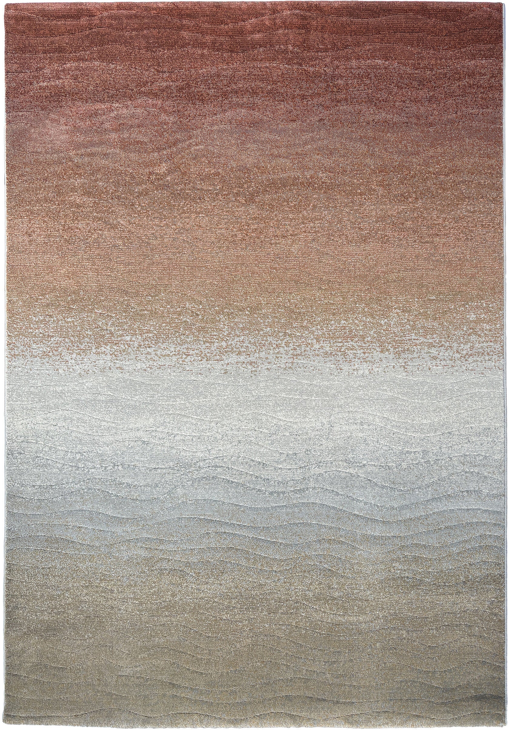 Tapis rectangulaire en laine rouille 160x230cm Wave - Edito