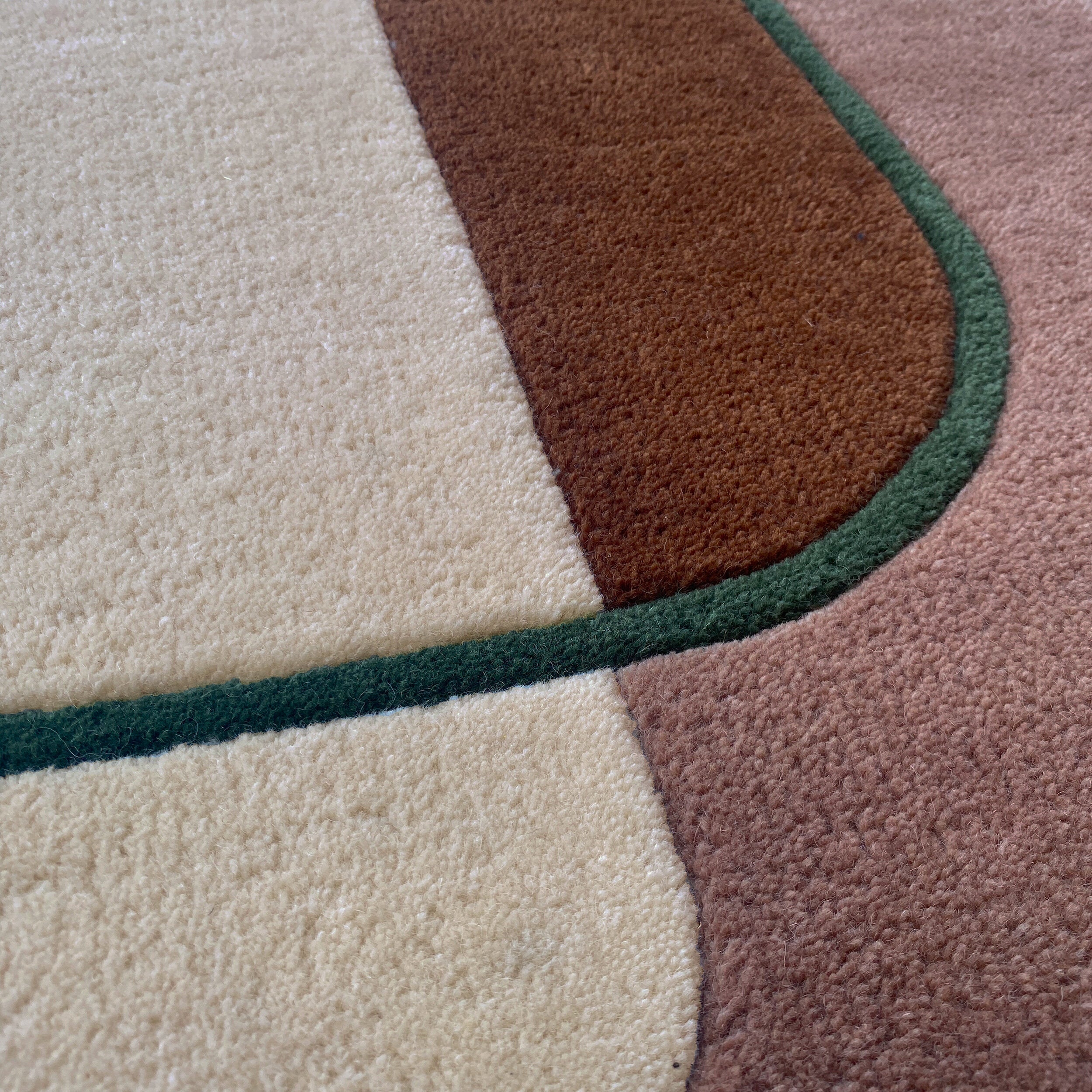 Tapis rectangulaire en laine tufté vert 160x230 cm Echo - Edito