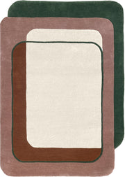 Tapis rectangulaire en laine tufté vert 200x290 cm Echo - Edito