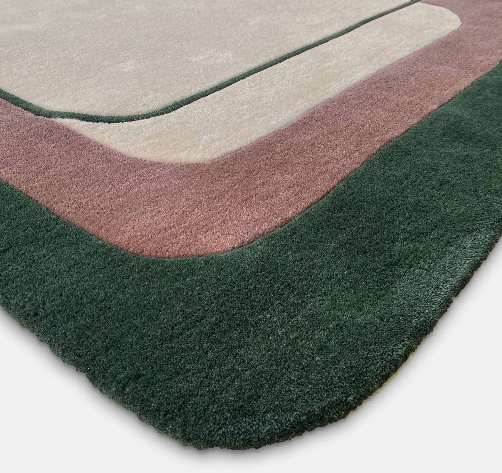 Tapis rectangulaire en laine tufté vert 200x290 cm Echo - Edito
